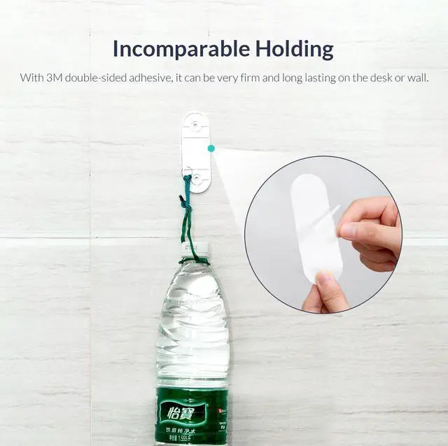 Alt view image 7 of 7 - ORICO 3 PCS Self Adhesive Power Strip Fixator,Wall-Mounted Punch Free Power Strip Hang Sticker Holde  Suit for Desk & Wall