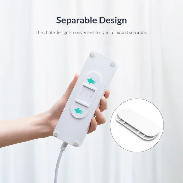 Alt view image 3 of 7 - ORICO 3 PCS Self Adhesive Power Strip Fixator,Wall-Mounted Punch Free Power Strip Hang Sticker Holde  Suit for Desk & Wall