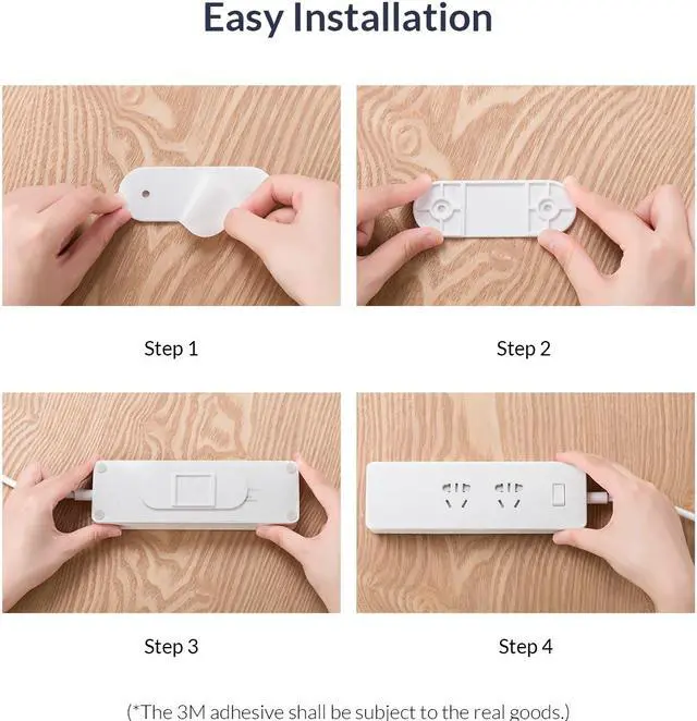Alt view image 5 of 7 - ORICO 3 PCS Self Adhesive Power Strip Fixator,Wall-Mounted Punch Free Power Strip Hang Sticker Holde  Suit for Desk & Wall