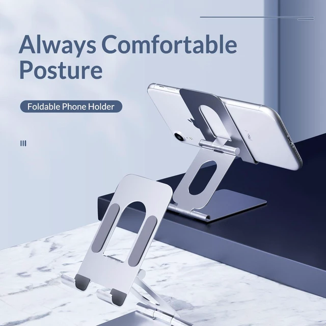 Alt view image 2 of 7 - ORICO Mobile Phone Holder Adjustable Holder Stand for iPhone Samsung Metal Foldable Table Stand Desk