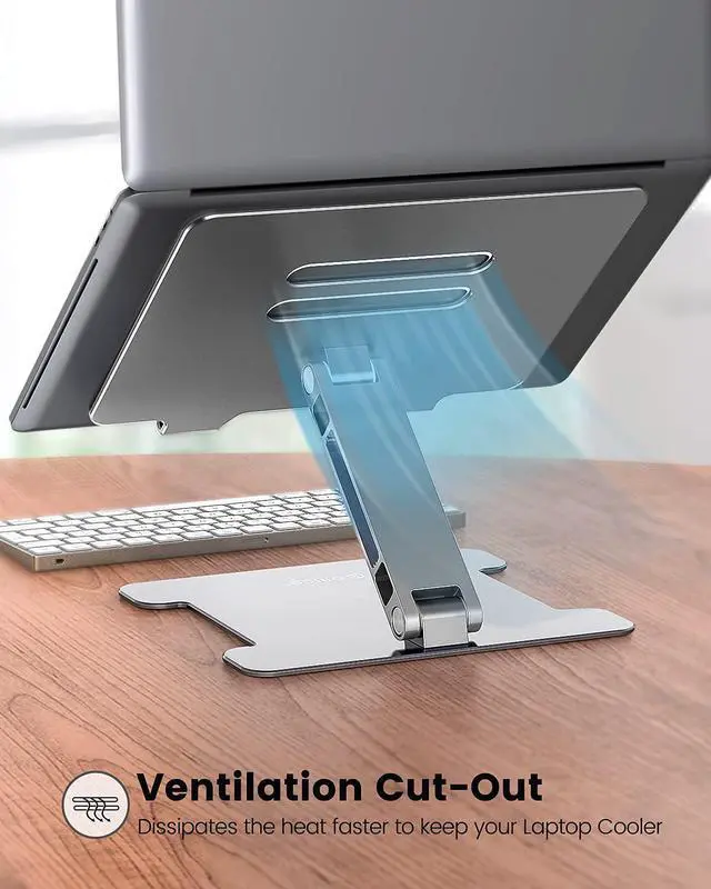 Alt view image 6 of 6 - ORICO Laptop Riser Adjustable Height,Ergonomic Computer Stand for Desk, Portable Laptop Stand Compatible with 10-15.3" Notebook PC Computer,Aluminum Silver