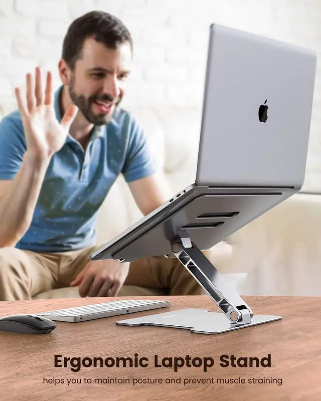 Alt view image 5 of 6 - ORICO Laptop Riser Adjustable Height,Ergonomic Computer Stand for Desk, Portable Laptop Stand Compatible with 10-15.3" Notebook PC Computer,Aluminum Silver