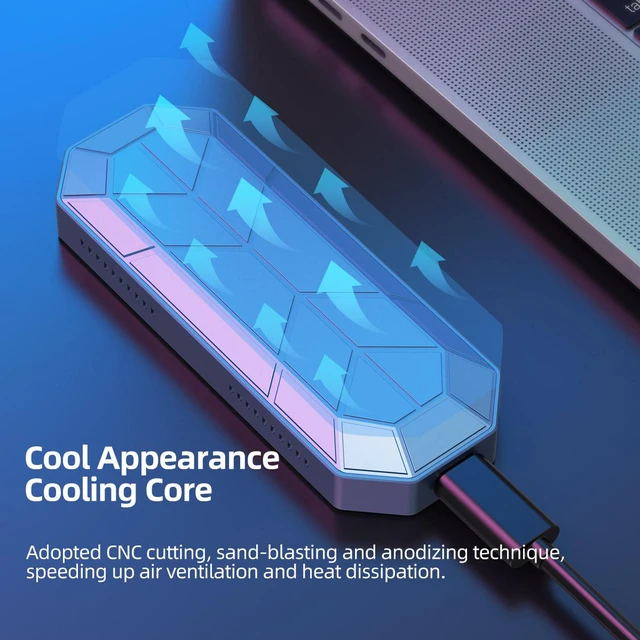 Alt view image 3 of 7 - ORICO RGB External Portable SSD USB 3.1 Gen2 Type-C 1TB M.2 NVMe External Hard Drive SSD 512GB 256GB Solid State Drive (RV500)