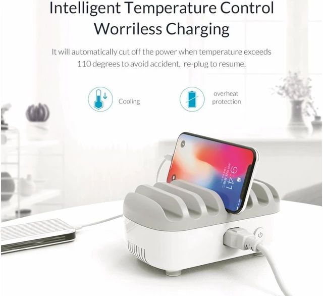 Alt view image 4 of 7 - ORICO 7 Ports USB Charger Station Dock with Holder USB Charger 70W 5V2.4A*7 USB Charging(DUK-7P)