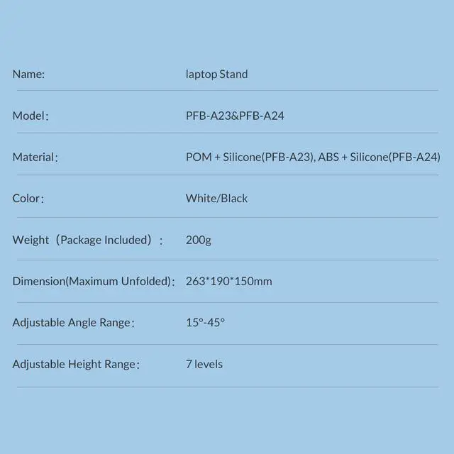 Alt view image 2 of 7 - ORICO Plastic Laptop Stand Holder Riser Computer Tablet Stand, 7 Angles Adjustable Ergonomic Foldable Portable Desktop Holder Compatible with MacBook,iPad, Dell, Lenovo 10-15.6”