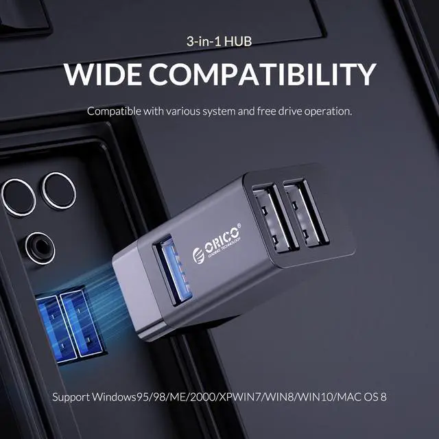 Alt view image 5 of 7 - ORICO USB-C Docking Station with M.2 NVMe SSD Enclosure(Max 4TB), 9-in-1 USB-C Hub Adapter, PD 100W, 3 x 10Gbps USB3.1 USB-A, Type-C, 4K HDMI, TF/SD, Ethernet RJ45, Audio for MacBook/ Dell/HP Laptops