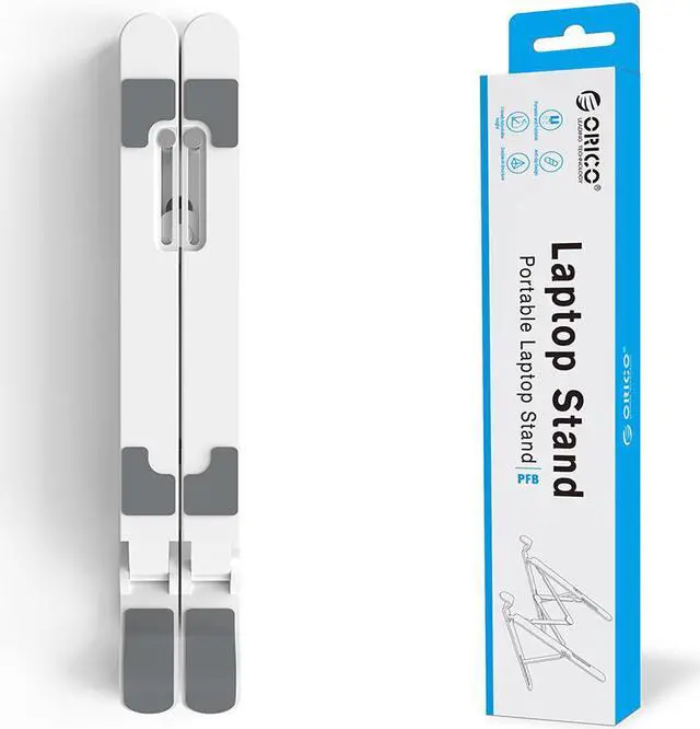 Alt view image 7 of 7 - POM Laptop Stand, ORICO Laptop Holder Riser Computer Tablet Stand, 7 Angles Adjustable Ergonomic Foldable Portable Desktop Holder Compatible with MacBook,iPad,  Lenovo 10-15.6”