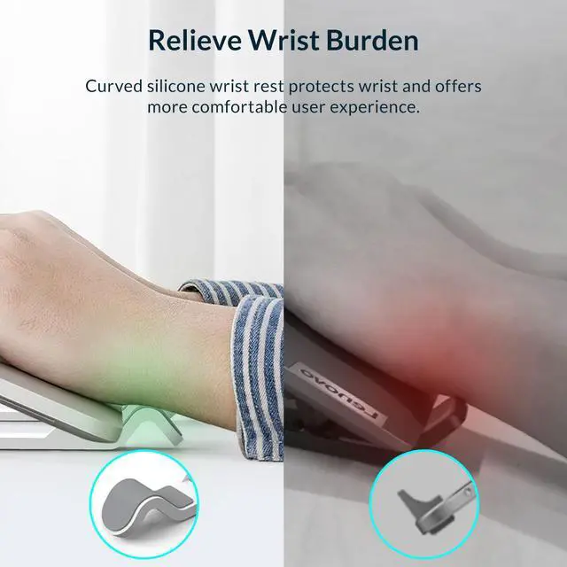 Alt view image 5 of 7 - ORICO Plastic Laptop Stand Holder Riser Computer Tablet Stand, 7 Angles Adjustable Ergonomic Foldable Portable Desktop Holder Compatible with MacBook,iPad, Dell, Lenovo 10-15.6”