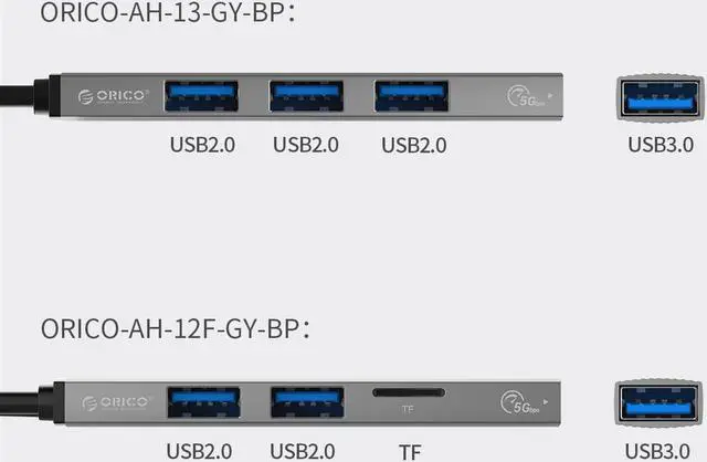 Alt view image 5 of 7 - Aluminum 4 Port USB C HUB, ORICO Type C to USB 3.0, 3x 2.0 Ultra Slim Portable Splitter HUB for MacBook Pro, iPad Pro, XPS, Pixelbook, and More