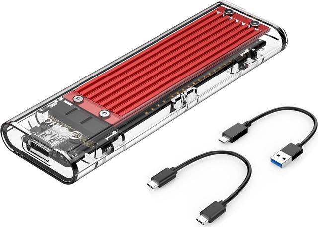 ORICO TCM2-C3 Aluminum USB 3.1 Gen2 Type-C NVMe M.2 Hard Drive Enclosure  10Gbps Date Transfer Rate Support UASP Protocol with Type-C to C Cable  Red