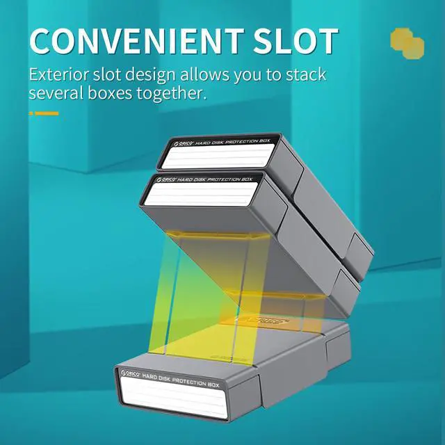 Alt view image 3 of 7 - [ 5 Pack ]ORICO 3.5-inch Hard Drive HDD Protection Box Case Storage Case for Hard Drive(HDD) or M.2 SDD, Anti-Static/Anti-Shake/Water Resistant/Dust Resistant