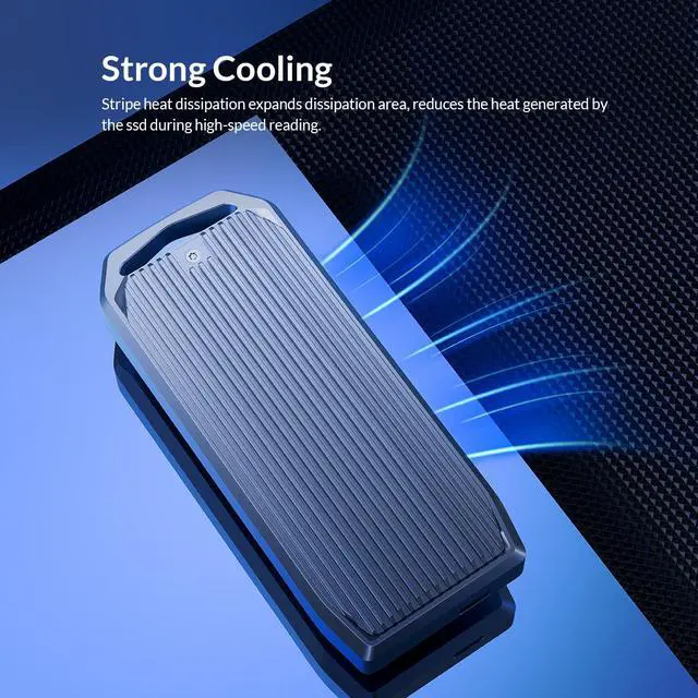 Alt view image 6 of 7 - ORICO USB4 M.2 SSD Case 40Gbps M2 NVMe SSD Enclosure Full Aluminum Compatible with Thunderbolt 3 USB4 USB 3.2/3.1/3.0 USB-C to C and USB-A to C Cables, Up to 2TB