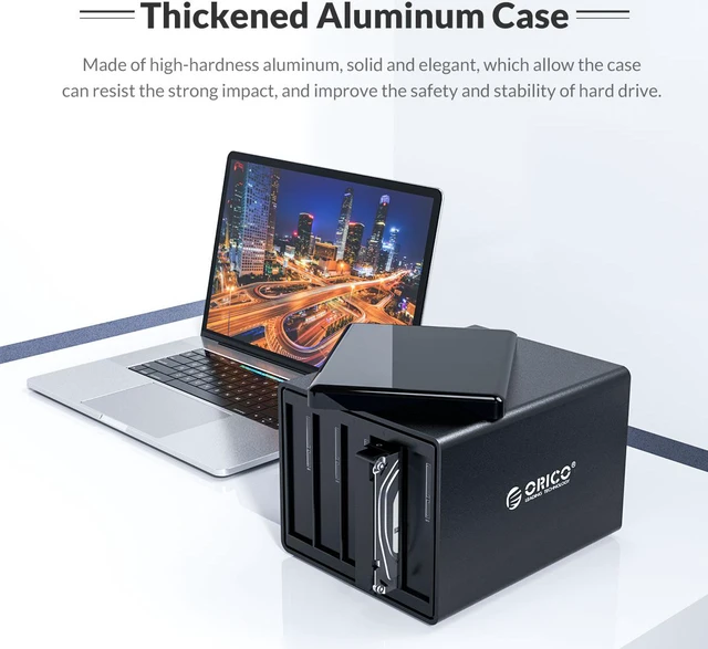 Alt view image 3 of 7 - ORICO 5-Bay 3.5" USB3.0 to SATAIII External Hard Drive HDD Dock Enclosure for 5 x 3.5 inch HDD SSD Windows XP, Vista, 7, 8, 8.1, 10, Mac OS and Linux Compatibility-Black ( With RAID)