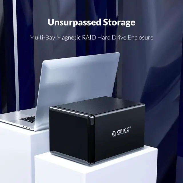 Alt view image 2 of 7 - ORICO 50TB USB-C Type-C 5-Bay 3.5" USB3.0 to SATAIII External Hard Drive HDD Dock Enclosure for 5 x 3.5 inch  HDD SSD Windows XP, Vista, 7, 8, 8.1, 10, Mac OS and Linux Compatibility-Black