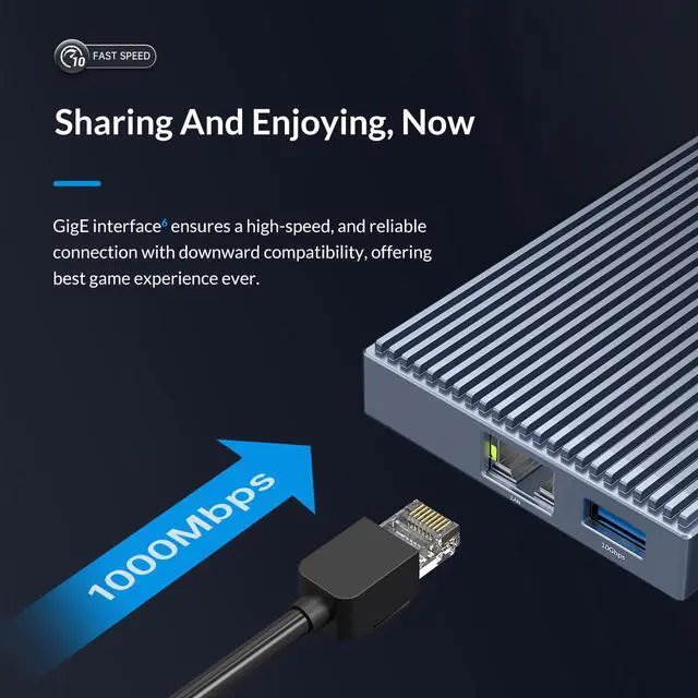 Alt view image 7 of 7 - ORICO USB-C Docking Station with M.2 NVMe SSD Enclosure(Max 4TB), 9-in-1 USB-C Hub Adapter, PD 100W, 3 x 10Gbps USB3.1 USB-A, Type-C, 4K HDMI, TF/SD, Ethernet RJ45, Audio for MacBook/ Dell/HP Laptops