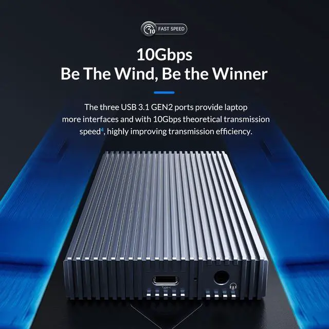 Alt view image 5 of 7 - ORICO USB-C Docking Station with M.2 NVMe SSD Enclosure(Max 4TB), 9-in-1 USB-C Hub Adapter, PD 100W, 3 x 10Gbps USB3.1 USB-A, Type-C, 4K HDMI, TF/SD, Ethernet RJ45, Audio for MacBook/ Dell/HP Laptops
