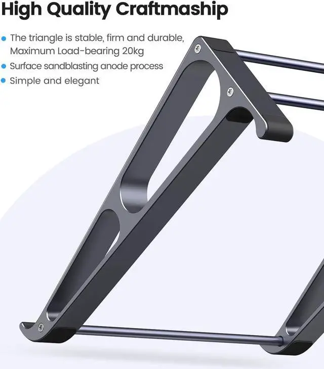 Alt view image 3 of 7 - Laptop Stand for Desk ORICO 3 in 1 MacBook Vertical Holder, Aluminum Stable Computer Riser for 11-15" Laptop, Tablets, Chromebook Stand