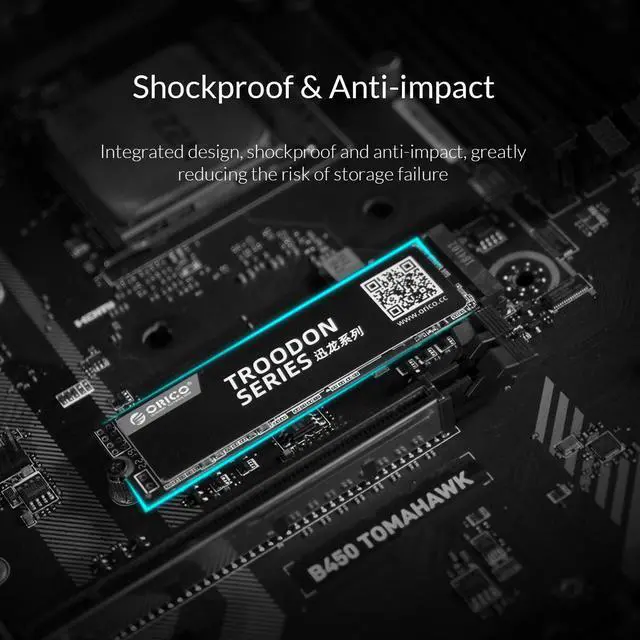 Alt view image 6 of 7 - ORICO M.2 NVMe SSD 512GB PCIe Gen3. X4, NVMe 1.3 64L 3D NAND QLC Internal Solid State Drive 2280 for Desktop Laptop (V500)
