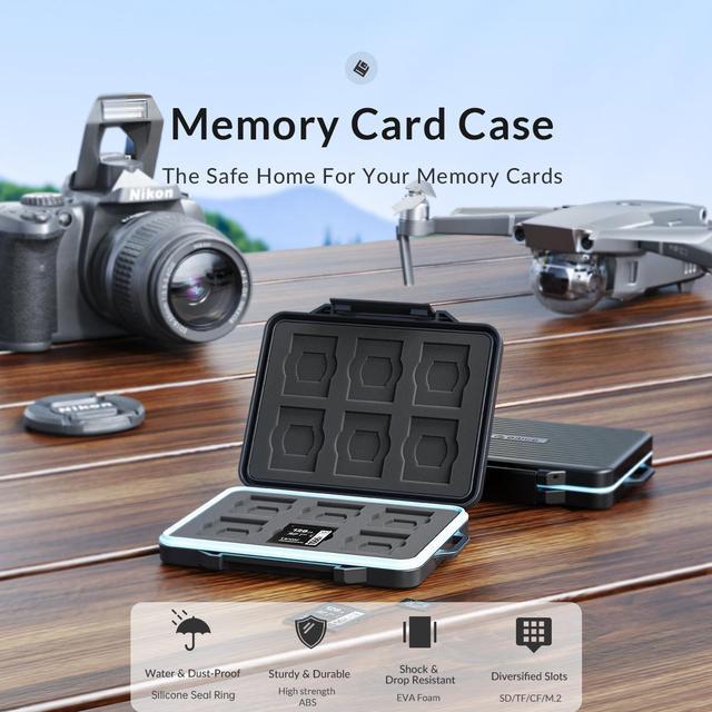 ORICO Waterproof Memory Card Holder Case Anti-Static Shockproof TF/SD/CF Cards Storage Protector Cover for Camera CF Cards SD X4 & TF X13 & Card Reade