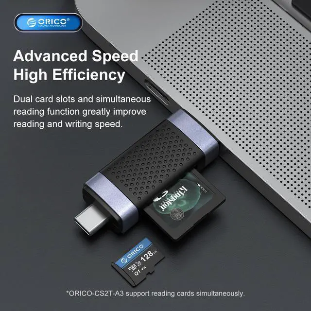 Alt view image 5 of 7 - ORICO USB3.0 SD TF Card Reader Memory Portable Smart Card Reader to SDXC, SDHC, MMC Memory Card Adapter PC Laptop Accessories 2 in 1, USB3.0  to TF/SD Single Read