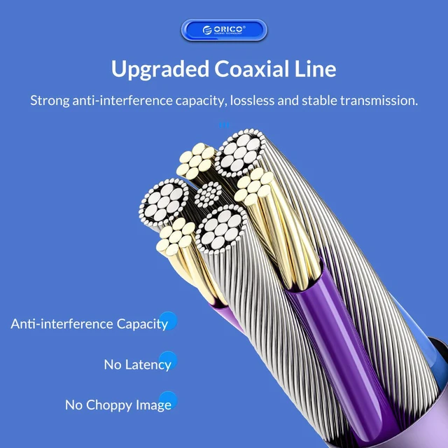 Alt view image 5 of 7 - IF Certified ORICO USB4 to USB C Cable 40Gbps Transfer 1ft/30cm, 100W PD, USB C to USB C Cable Compitable with Thunderbolt 3 Thunderbolt 4 Cable Support 8K@60Hz(Dual 4K@ 60Hz) for MacBook, DELL