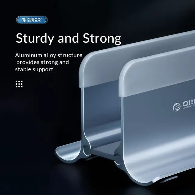 Alt view image 3 of 7 - ORICO Aluminum Vertical Laptop Stand Gravity Locking Holder Desktop Notebook Stand Tablet Stand for Storage MacBook Dell Samsung Gray