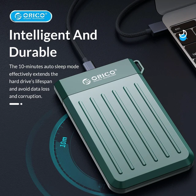 Alt view image 4 of 7 - ORICO USB3.0 Micro-B to SATA3.0 Hard Drive Enclosure, Portable 2.5inch External Hard Drive Case Support UASP for 2.5'' SSD/HDD for Laptop, PS4, Xbox,Router,Gray - M25U3