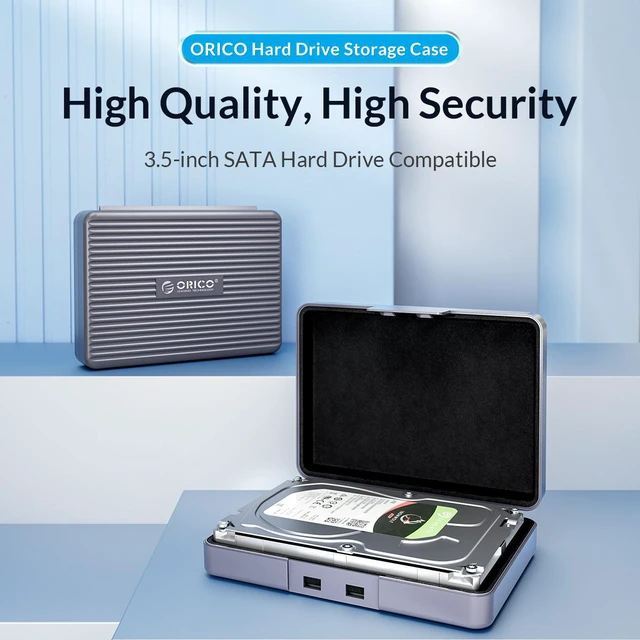 Alt view image 2 of 7 - ORICO 3.5 inch HDD Protection Box Case Storage Case PP+EVA Material Anti-Static/Anti-Shake/Water Resistant/Dust Resistant - 1 Pack Gray