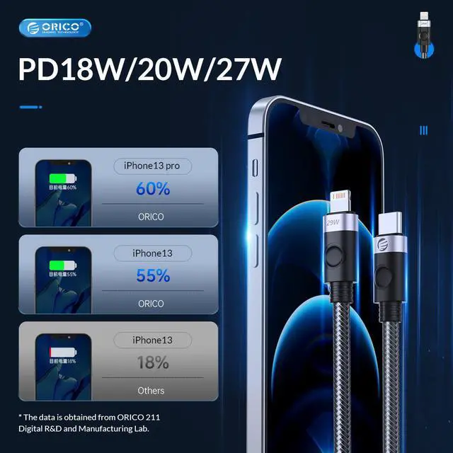 Alt view image 5 of 7 - ORICO USB A to Lightning Cable PD 12W MacBook Fast Charging for iPhone Charger A to Lightning Cable for iPhone13/12 Pro Max - 6.6 ft.