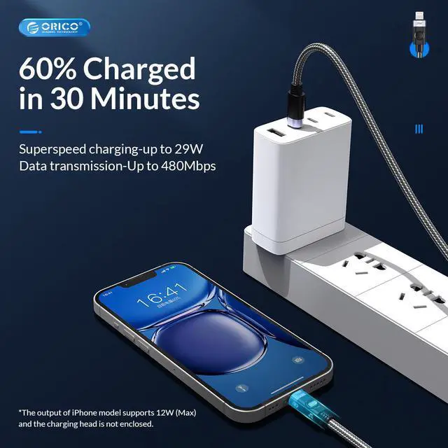 Alt view image 3 of 7 - ORICO USB A to Lightning Cable PD 12W MacBook Fast Charging for iPhone Charger A to Lightning Cable for iPhone13/12 Pro Max - 6.6 ft.