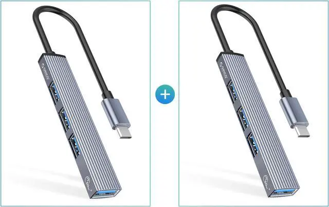 Main image of 2 Pack Aluminum 4 Port USB C HUB, ORICO Type C to USB 3.0, 3x 2.0 Ultra Slim Portable Splitter HUB for MacBook Pro, iPad Pro, XPS, Pixelbook, and More
