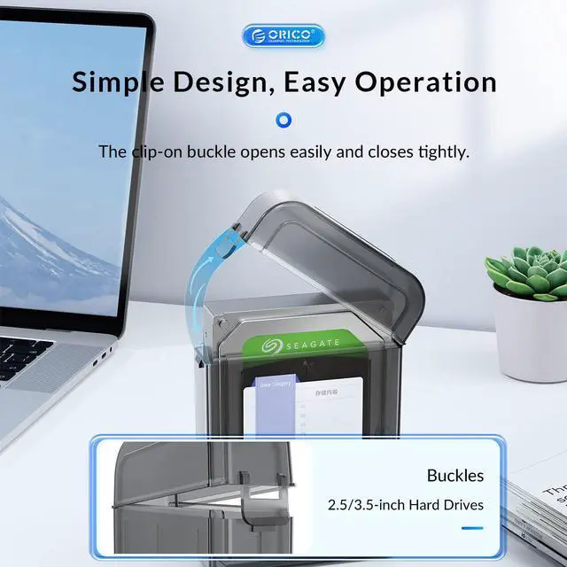 Alt view image 5 of 7 - ORICO 2.5" HDD Storage Case Storage 2.5 inch HDD Protection Box for Hard Drive with label Design Moisture proof  - 1 Pack