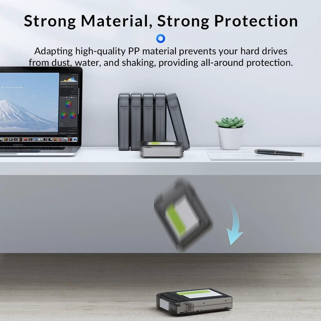 Alt view image 6 of 7 - ORICO Multi-Bay 3.5" HDD Storage Case Storage 3.5 inch HDD Protection Box for Hard Drive with label Design Moisture proof - 5 Packs
