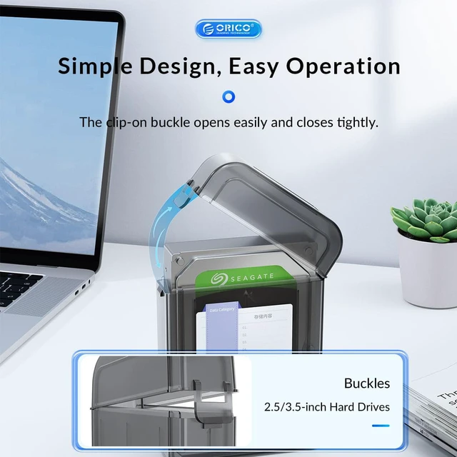 Alt view image 5 of 7 - ORICO Multi-Bay 3.5" HDD Storage Case Storage 3.5 inch HDD Protection Box for Hard Drive with label Design Moisture proof - 5 Packs