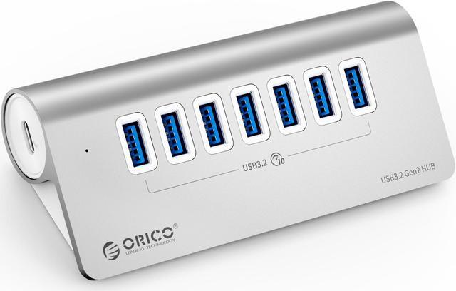 Orico – Hub Usb 3.2 10gbps En Aluminium Superspeed Alimenté Pd60w Chargeur  Type C Avec Adaptateur D'alimentation Pour Macbook Pc Accessoires - Hubs Usb  - AliExpress