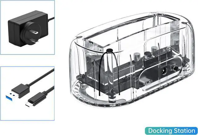 Main image of USB-C Gen1 Type-C  ORICO  3.5 inch Transparent External Hard Drive Enclosure for 2.5 3.5 inch SATA HDD & SSD Support 8TB Max Tool Free [Optimized For SSD, Support UASP SATA III]