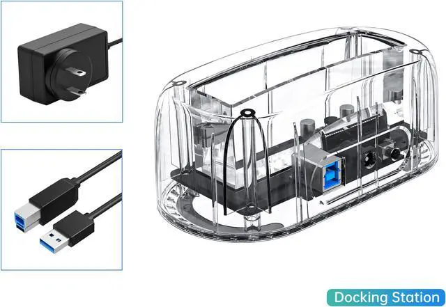 Main image of ORICO  Transparent 3.5 inch External Hard Drive Docking Station for 2.5 3.5 inch SATA Hard Drive Disk  HDD/ SSD Tool Free Support UASP and 18TB Drive Max