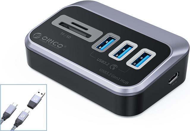 Hub USB 3.0, ORICO Hub USB avec Lecteur de Cartes SD/TF, 3 Ports USB 3.0,  répartiteur USB pour Ordinateur Portable, Xbox, clé USB, Disque Dur