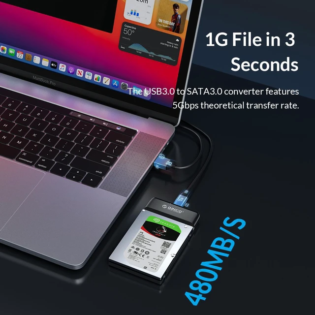 Alt view image 3 of 7 - ORICO SATA to USB Adapter USB 3.0 to Sata 3 Cable Converter Cabo For 2.5 HDD SSD Hard Disk Drive Sata to USB Adapter