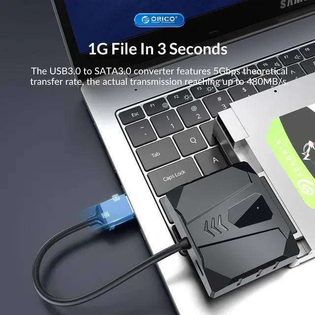 Alt view image 3 of 7 - ORICO HDD Drive Adapter USB 3.0 to SATA Cable SATA Converter SATA Adapte For 2.5'' HDD/SSD External Hard Drive Disk 0.5m 2.5in HDD/SSD