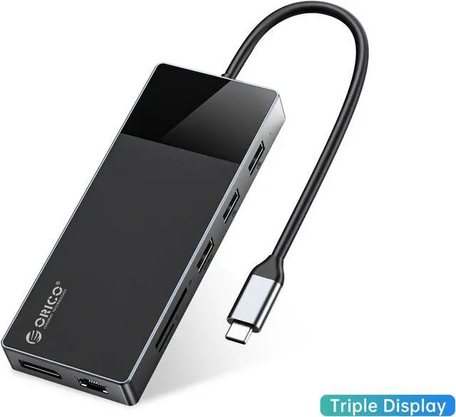 Main image of ORICO USB C HUB 12 in 1 USB3.1 10Gbps USB-C HUB PD100W 4K@60Hz HDMI DP, Dual HDMI-compatible USB3.0 OTG Adapter SD/TF Dock for MacBook Air PC