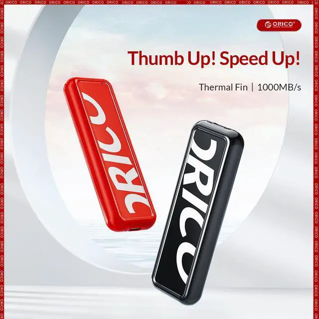 Alt view image 2 of 7 - ORICO M.2 SATA SSD Enclsoure USB3.1 Gen2 Type C 6Gbps M.2 B-Key/M+B-Key NGFF Solid State Drive Case With A to C Cable Red