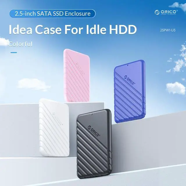 Alt view image 2 of 7 - ORICO USB3.0 2.5 inch External Hard Drive Enclosure SATA 5Gbps HDD SSD Storage HDD Case Support Up to 6TB SSD UASP protocols and TRIM for PC Laptop Pink