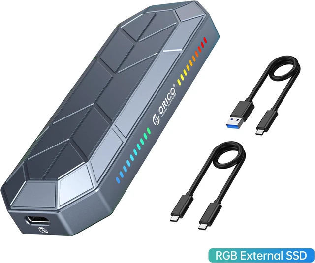 Main image of ORICO RGB External Portable SSD USB 3.1 Gen2 Type-C 1TB M.2 NVMe External Hard Drive SSD 512GB 256GB Solid State Drive (RV500)