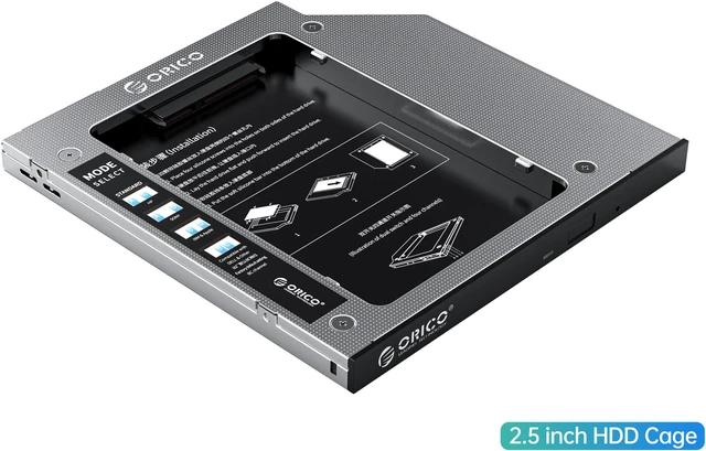 Main image of ORICO 2.5" Hard Drive Caddy HDD Cage SSD Disk Caddy Hard Disk Aluminum Support 2TB Hard Disk Drive Box Enclosure with 6Gbps HDD Case Bay