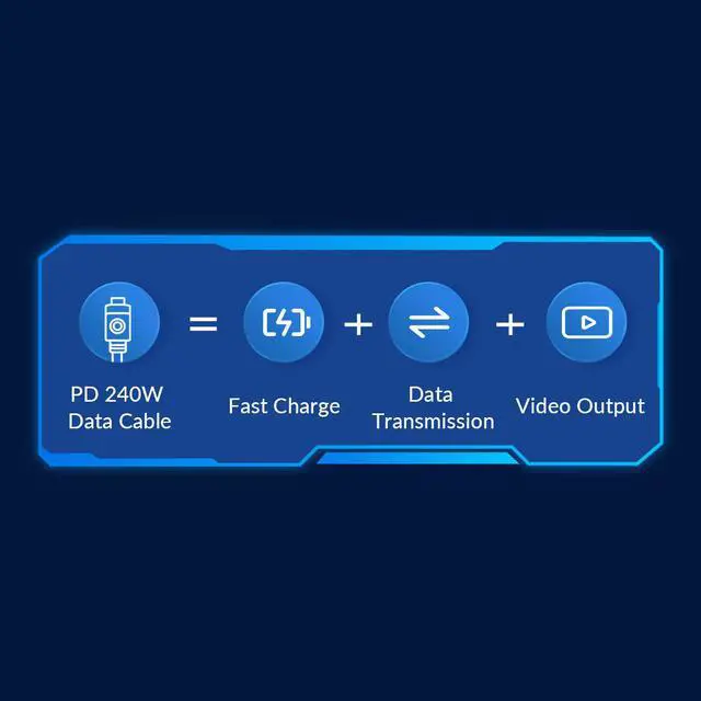 Alt view image 3 of 7 - 40Gbps 240W USB4.0 Type C Cable, ORICO USB C to USB C Power Cord PD3.1 for PS5 Nintendo Switch Galaxy S22 MacBook Fast Charging Cable USB C Cable (1.65ft / 0.5m)