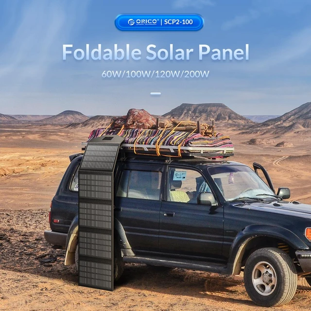 Alt view image 2 of 7 - ORICO 200W Portable Solar Panel for Power Station, Foldable Solar Charger Waterproof IP67 for Outdoor Camping,RV,off Grid System