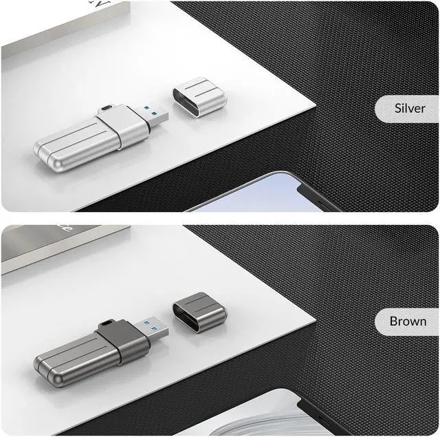 Alt view image 4 of 7 - ORICO X Series USB 3.2 USB Flash Drives 32GB 64GB 128GB 256GB Pen Drive Memory Stick Metal U Disk Mini Pendrive for USB A Devices Silver 128GB USB A to USB C