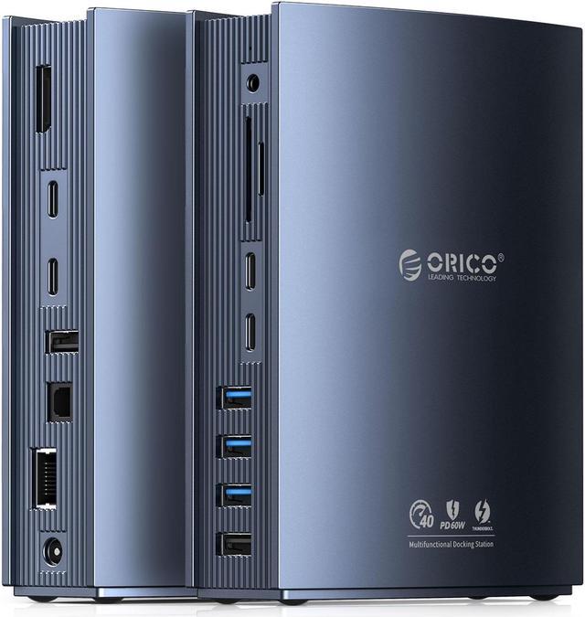 Refurbished: OPENED ORICO Thunderbolt 3 Dock- 60W PD Charging, 15 in1  Docking 4K@60Hz Display, Thunderbolt 3x 2 Port up to 40Gbps, USB Cx2,  USB3.0x2, USB2.0x2, S/PDIFx1, Gigabit Ethernet x1, Audio, Mic, -