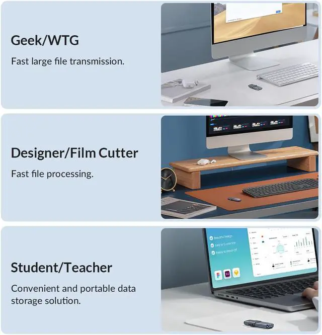 Alt view image 6 of 7 - ORICO USB Flash Drive UFSD X Series USB 3.2 Memory Stick Metal U Disk for iPhone and USB A to USB C Devices Read Speed Max 411MB/s Gray 128GB USB C to USB C